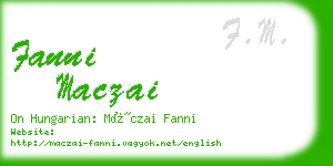 fanni maczai business card